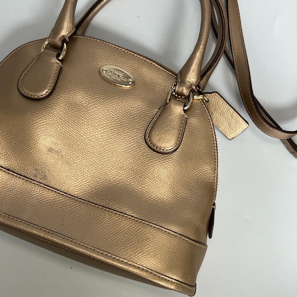 Coach Metallic Gold Satchel - Picture 3 of 10